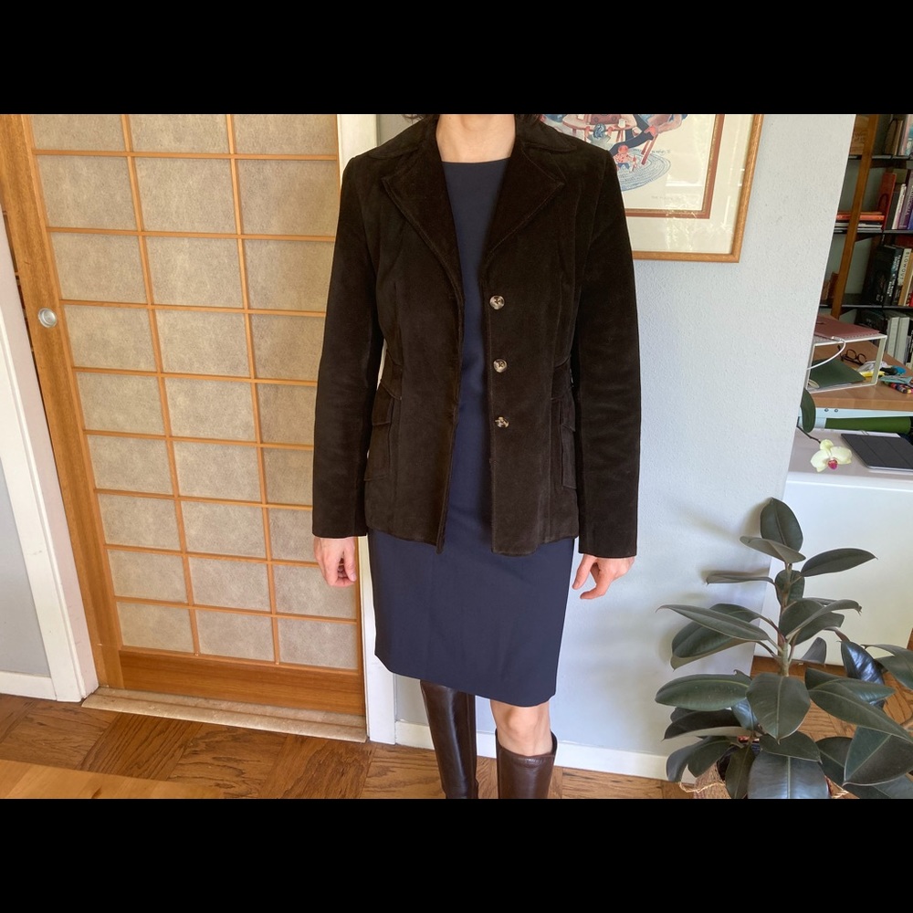 Banana Republic Chocolate Brown Suede Blazer Jacket